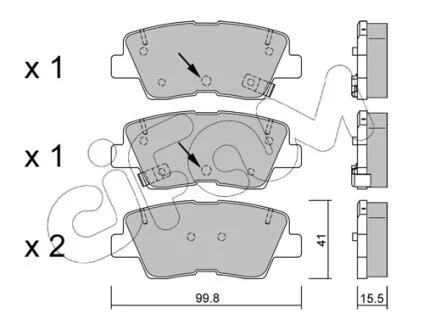Тормозные колодки зад. Hyundai i30/i40 11-/Kia Cee'd 12- (akebono) CIFAM 822-886-1