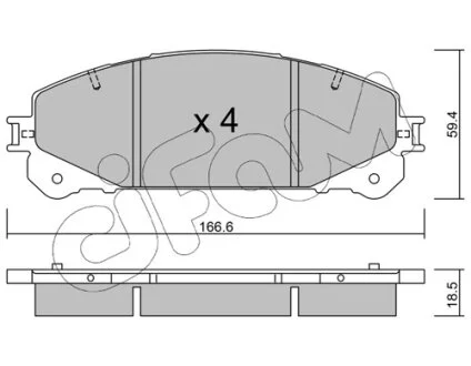 TOYOTA Комплект гальмівних колодок передні RAV 4 IV (_A4_) 2.0 (ZSA42) 12-19 CIFAM 822-938-1