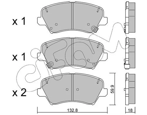 Тормозные колодки пер. Ceed/Cerato/Elantra/Equus/i30 (09-21) CIFAM 822-944-0 (фото 1)