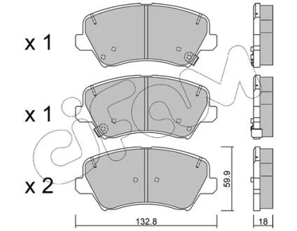 Тормозные колодки пер. Ceed/Cerato/Elantra/Equus/i30 (09-21) CIFAM 822-944-0