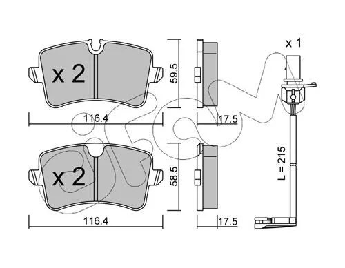 Колодки гальмівні задні Audi A6/7 11- CIFAM 822-955-0K (фото 1)