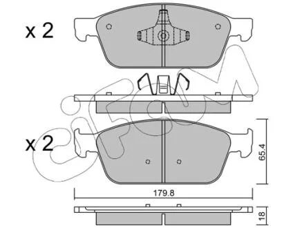 Тормозные колодки пер. Ford Focus III/Kuga II/Connect 1.0-2.0 13- (Ate) CIFAM 822-989-0