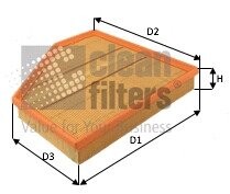 Фильтр воздушный BMW 1 (F20)/2 (F23)/3 (F31)/4 (F36) 2.0/3.0 15- CLEAN FILTERS MA3492