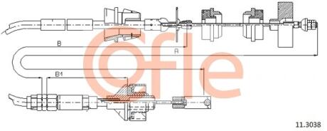Фото трос сцепления COFLE 11.3038 Трос сцепления COFLE 11.3038