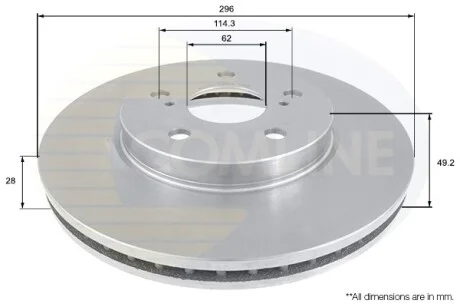 Comline - Диск гальмівний вентильований з покриттям COMLINE ADC01112V