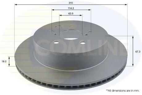 Comline - Диск гальмівний вентильований з покриттям COMLINE ADC01123V