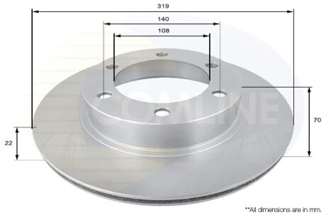 Comline - Диск гальмівний вентильований COMLINE ADC0184V