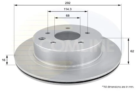 Comline - Диск гальмівний вентильований з покриттям COMLINE ADC0272V