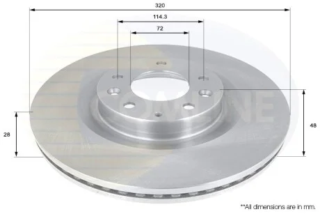 Comline - Диск гальмівний вентильований COMLINE ADC0460V
