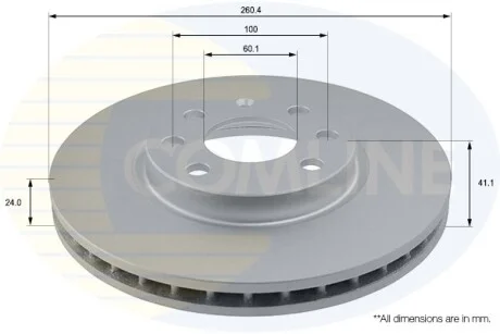 Comline - Диск гальмівний вентильований з покриттям COMLINE ADC1112V