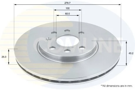 Comline - Диск гальмівний вентильований з покриттям COMLINE ADC1131V