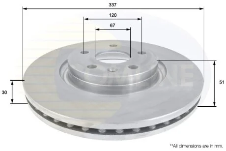 Comline - Диск гальмівний вентильований з покриттям COMLINE ADC1141V