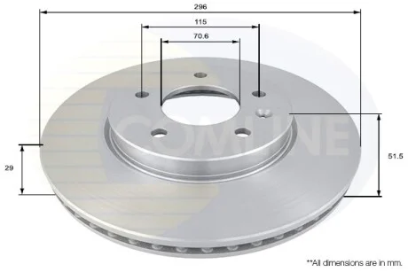 Comline - Диск гальмівний вентильований з покриттям COMLINE ADC1146V