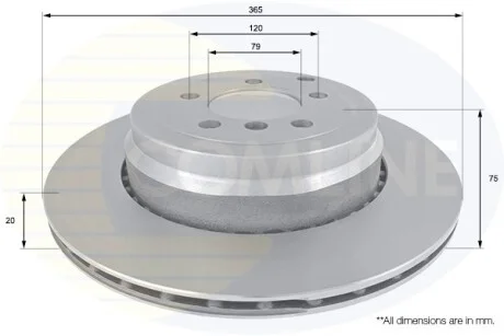Comline - Диск гальмівний вентильований з покриттям COMLINE ADC1262V