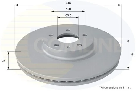 Comline - Диск гальмівний вентильований з покриттям COMLINE ADC1273V