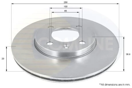 Comline - Диск гальмівний вентильований з покриттям COMLINE ADC1410V