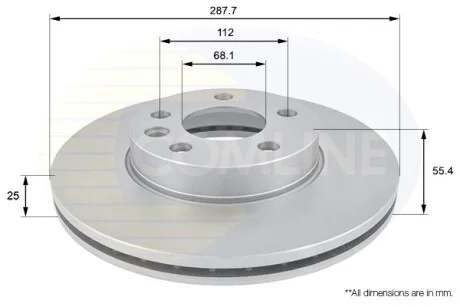 Comline - Диск гальмівний вентильований з покриттям COMLINE ADC1418V