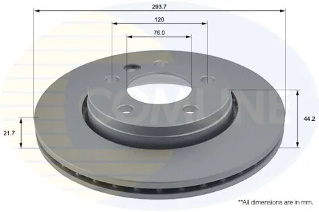 Comline - Диск гальмівний вентильований з покриттям COMLINE ADC1453V