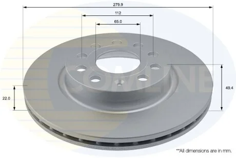 Comline - Диск гальмівний вентильований з покриттям COMLINE ADC1456V