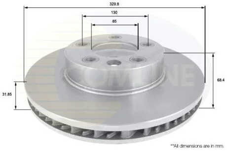 Comline - Диск гальмівний вентильований з покриттям (лівий) COMLINE ADC1458V