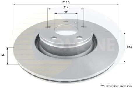 Comline - Диск гальмівний вентильований з покриттям COMLINE ADC1470V