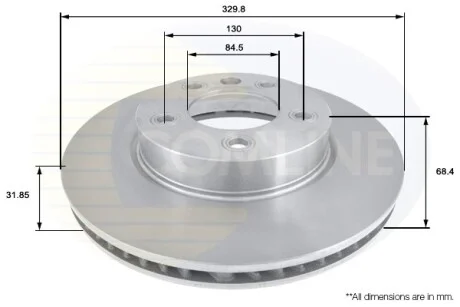 Comline - Диск гальмівний вентильований з покриттям (правий) COMLINE ADC1475V