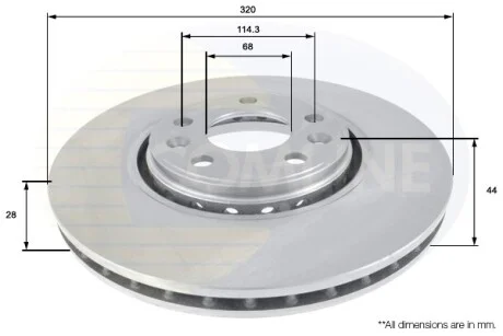 - Диск гальмівний вентильований COMLINE ADC1582V