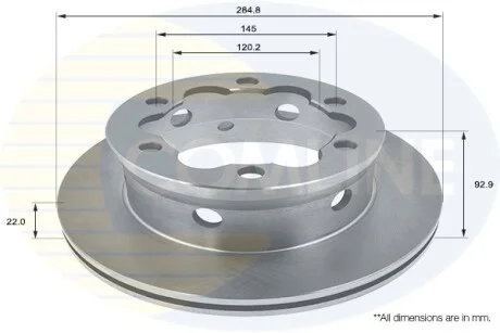 Comline - Диск гальмівний вентильований з покриттям COMLINE ADC1614V