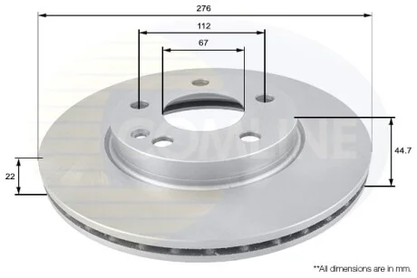Comline - Диск гальмівний вентильований з покриттям COMLINE ADC1642V