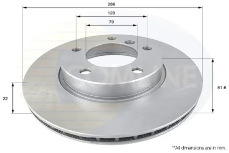 Comline - Диск гальмівний вентильований з покриттям COMLINE ADC1702V