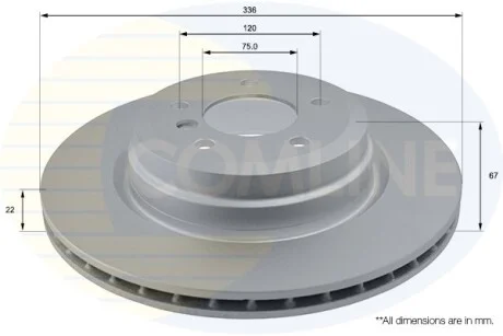 Comline - Диск гальмівний вентильований з покриттям COMLINE ADC1729V