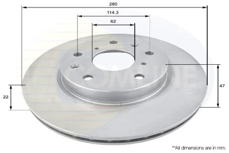 Comline - Диск гальмівний вентильований з покриттям COMLINE ADC1830V