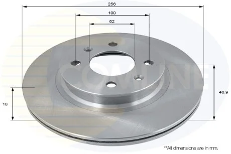Comline - Диск гальмівний вентильований з покриттям COMLINE ADC2402V