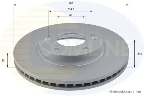 Comline - Диск гальмівний вентильований з покриттям COMLINE ADC2416V