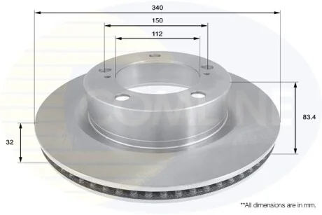 Comline - Диск гальмівний вентильований з покриттям COMLINE ADC2501V