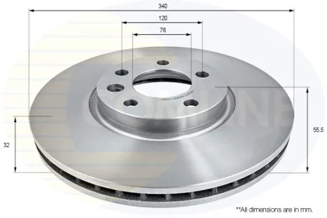 Comline - Диск гальмівний вентильований з покриттям COMLINE ADC2610V