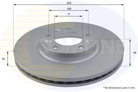 Comline - Диск гальмівний вентильований з покриттям COMLINE ADC2710V