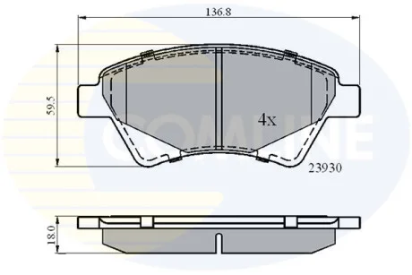 Comline - Гальмівні колодки до дисків COMLINE CBP01160