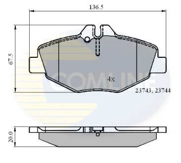 Comline - Гальмівні колодки до дисків COMLINE CBP01209