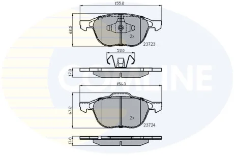 Comline - Гальмівні колодки до дисків COMLINE CBP01323