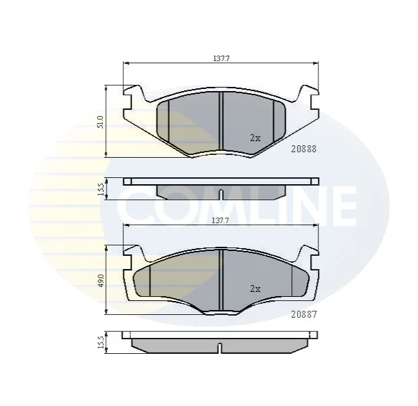 Comline - Гальмівні колодки до дисків COMLINE CBP0148 (фото 1)