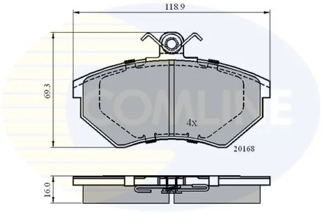 Comline - Гальмівні колодки до дисків COMLINE CBP0152