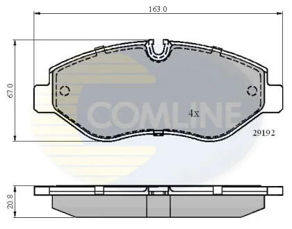 Comline - Гальмівні колодки до дисків COMLINE CBP01555