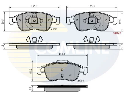 Comline - Гальмівні колодки до дисків COMLINE CBP01677