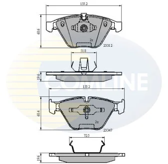 Comline - Гальмівні колодки до дисків COMLINE CBP02033