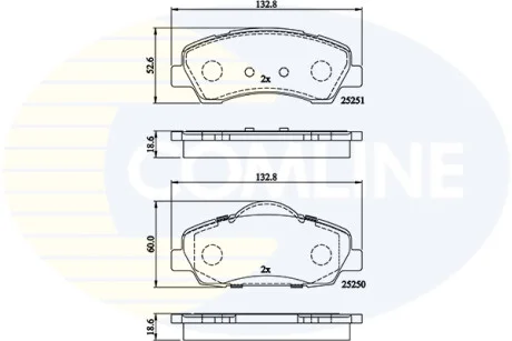 Comline - Гальмівні колодки до дисків COMLINE CBP02199