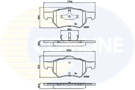 Comline - Гальмівні колодки до дисків COMLINE CBP02222