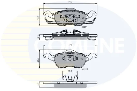 Comline - Гальмівні колодки до дисків COMLINE CBP0490