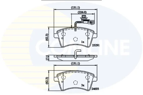 Comline - Гальмівні колодки до дисків COMLINE CBP11707