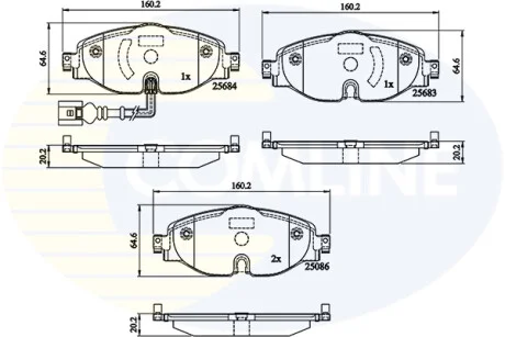 Comline - Гальмівні колодки до дисків COMLINE CBP12158